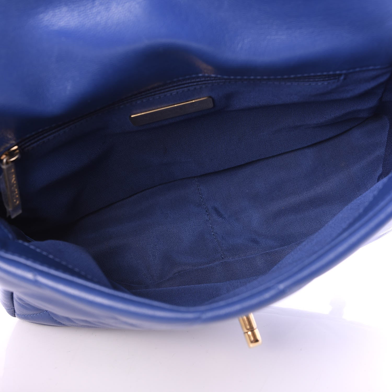 Chanel Goatskin Quilted Medium 19 Flap Dark Blue 4 of 9