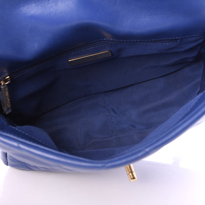 Chanel Goatskin Quilted Medium 19 Flap Dark Blue 4 of 9
