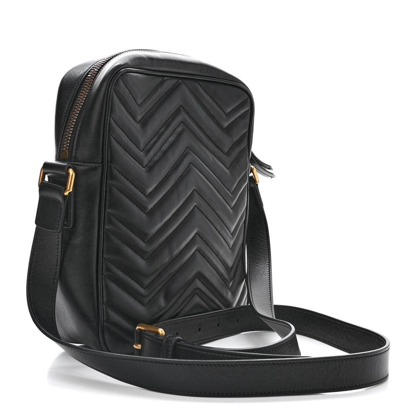 Calfskin Matelasse GG Marmont Travel Bag Black
