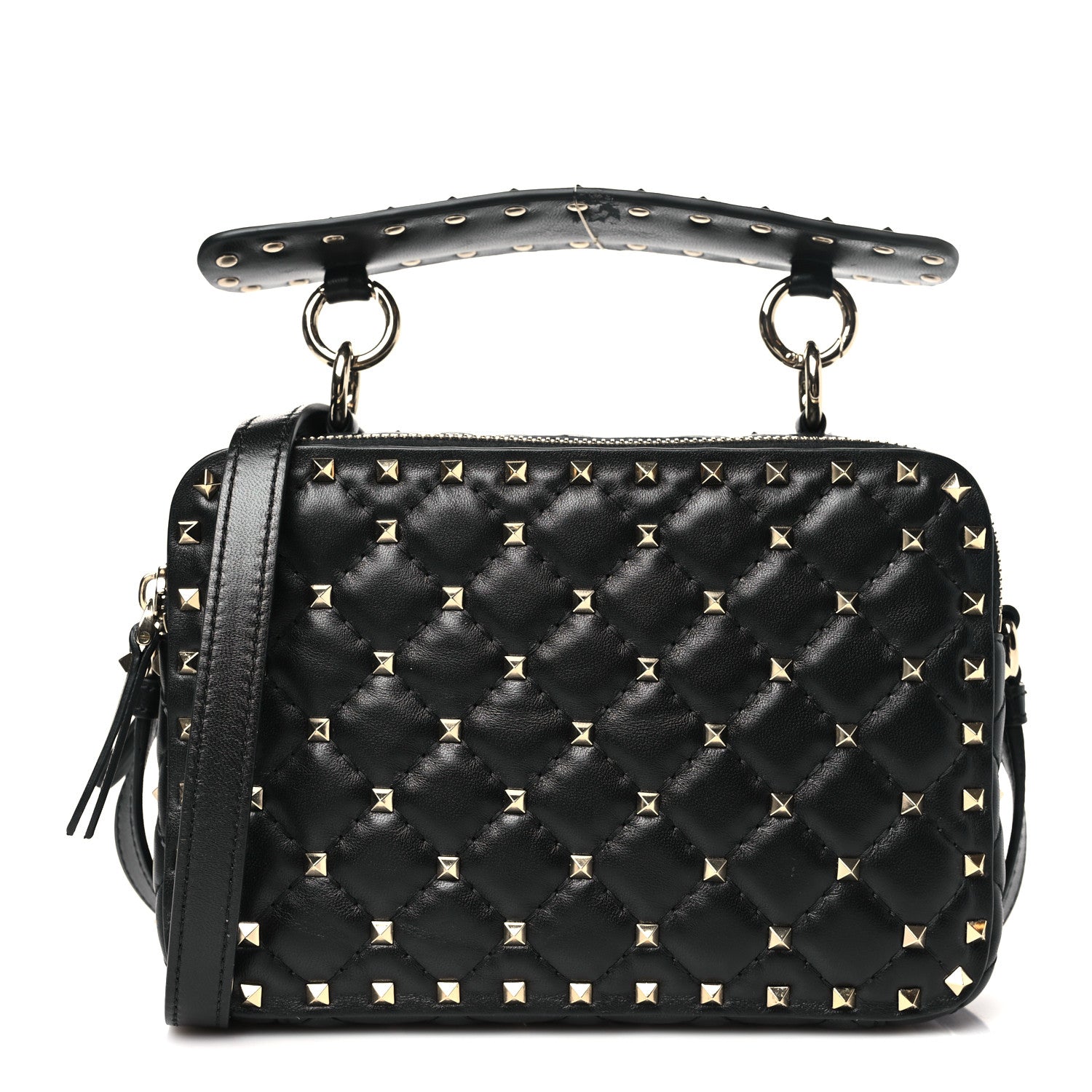Valentino Garavani Nappa Rockstud Spike Shoulder Bag Black 1 of 11