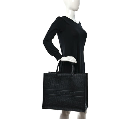 Christian Dior Oblique Calfskin Embossed Large Book Tote Black 2 of 8