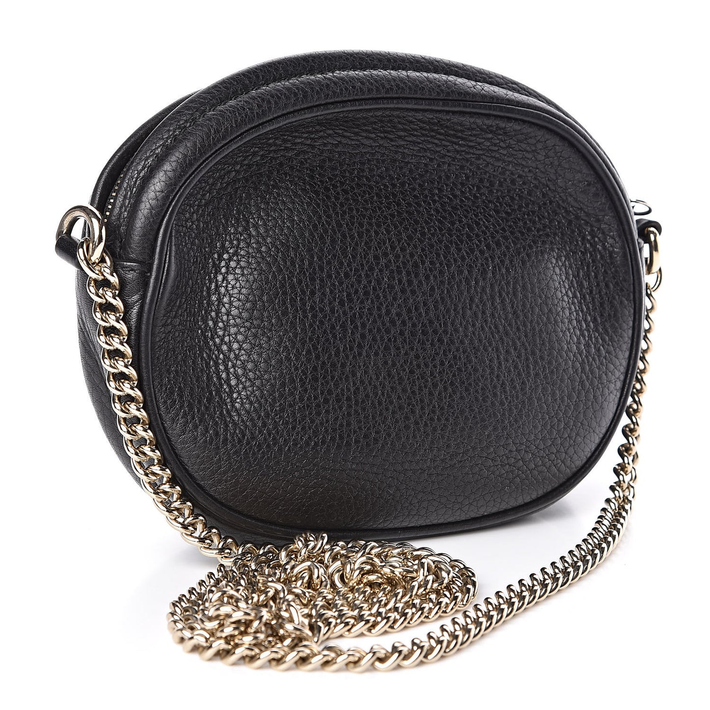 Pebbled Calfskin Mini Soho Chain Bag Black