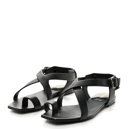 Saint Laurent SAINT LAURENT Calfskin Gladiator Sandals 39 Black 3 of 9