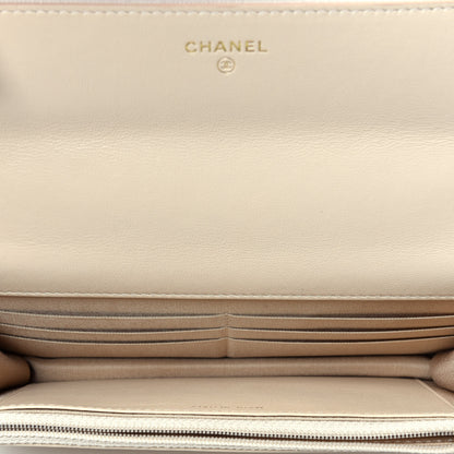 Chanel Goatskin Quilted Chanel 19 Wallet On Chain WOC Light Beige 5 of 10