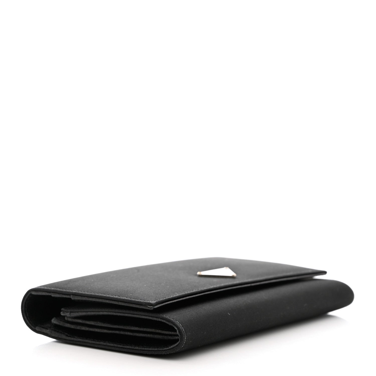 Prada Tessuto Nylon Saffiano Flap Wallet Black 4 of 10
