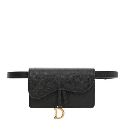 Christian Dior Grained Calfskin Saddle Belt Bag Black 1 of 8