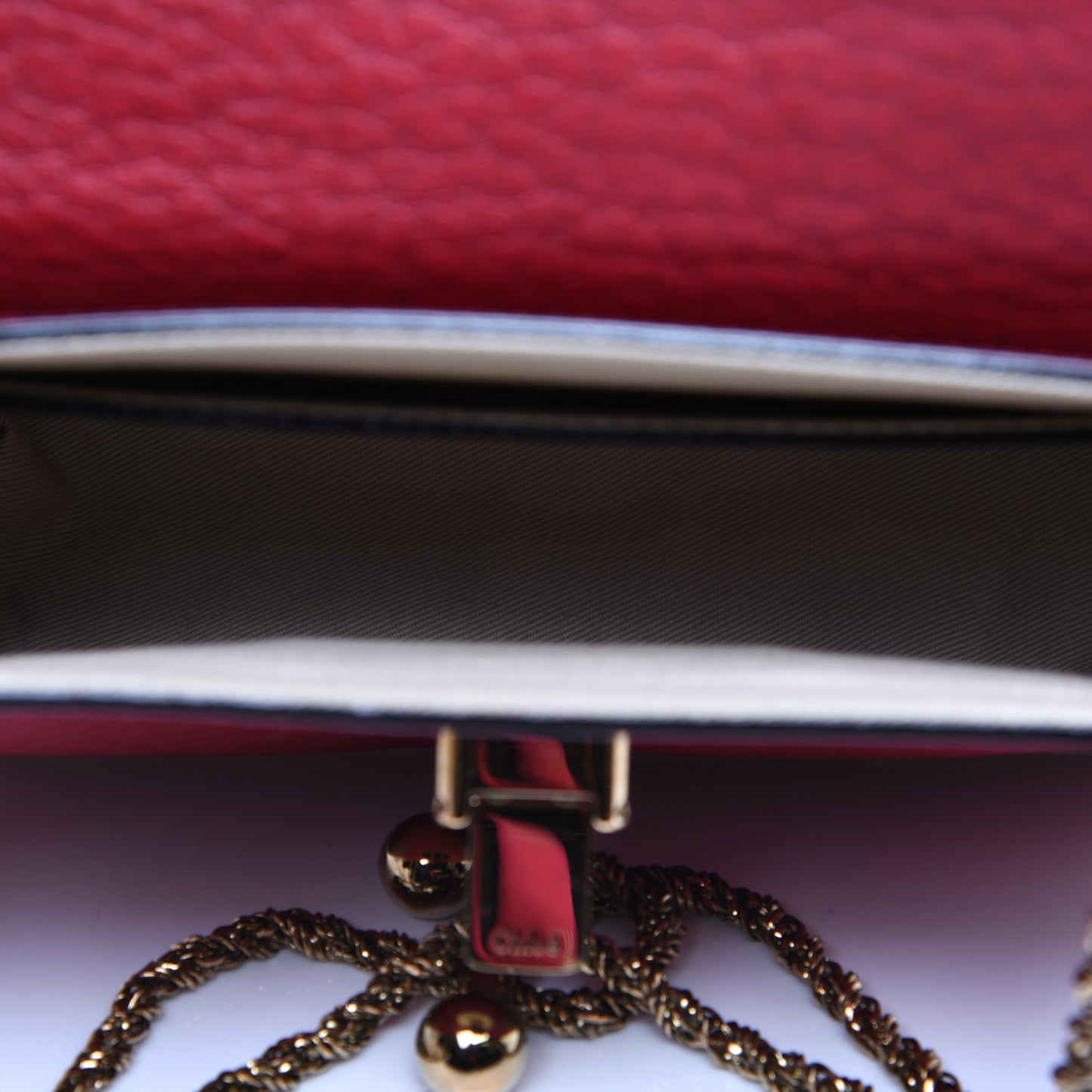 Grained Calfskin Small Sally Flap Bag Red
