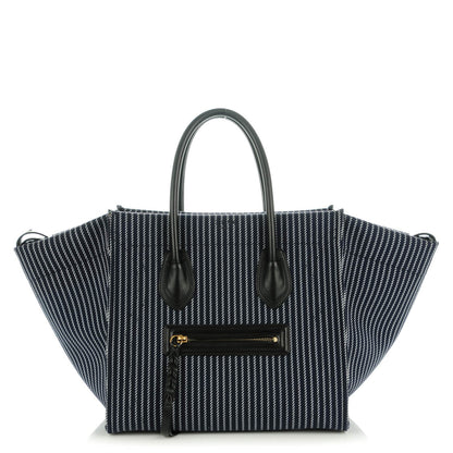Celine Textile Medium Bi Color Phantom Luggage Navy White 1 of 7