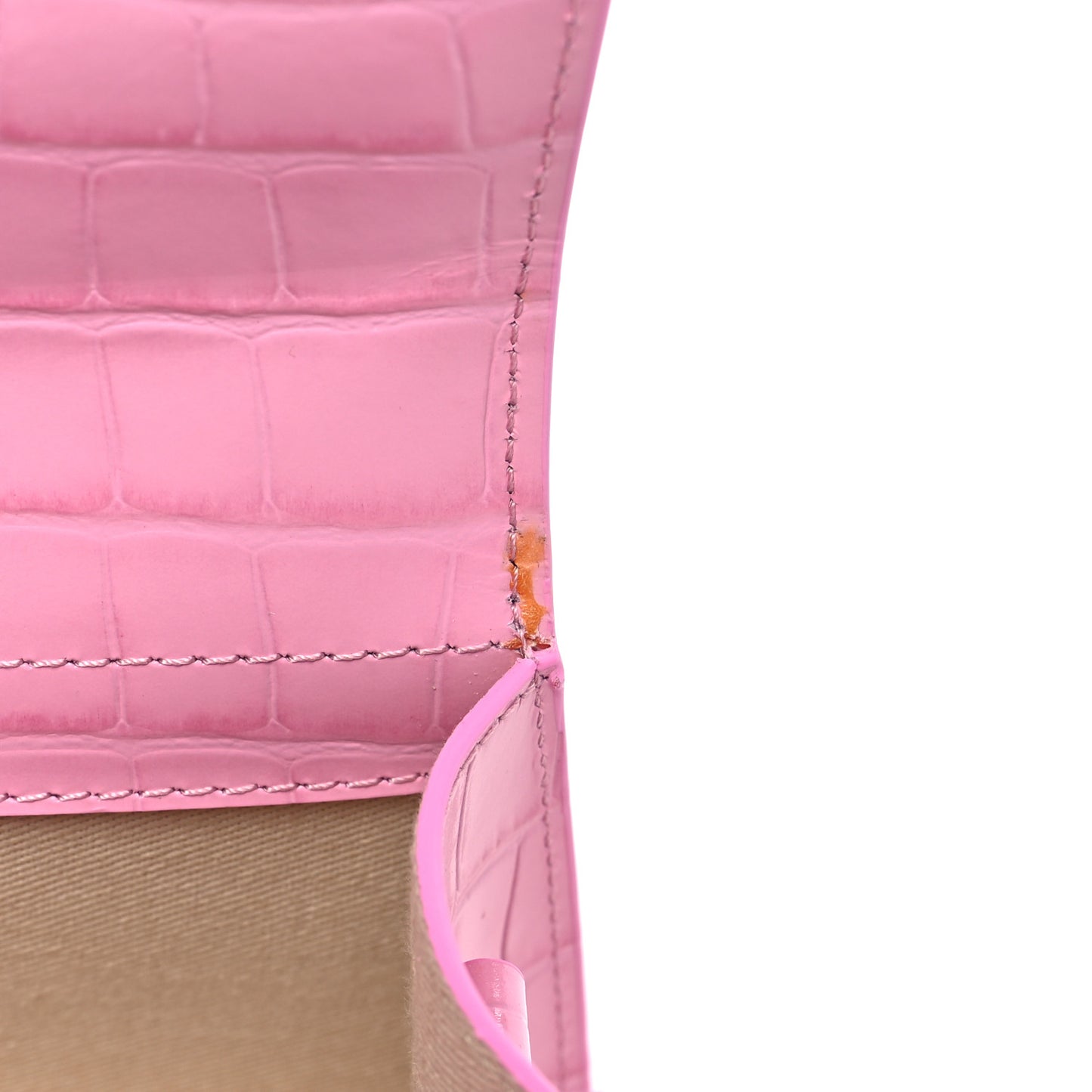 Calfskin Crocodile Embossed Le Bambino Pink