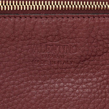 Valentino Garavani Pebbled Calfskin Medium Rockstud Tote Rubin 6 of 9