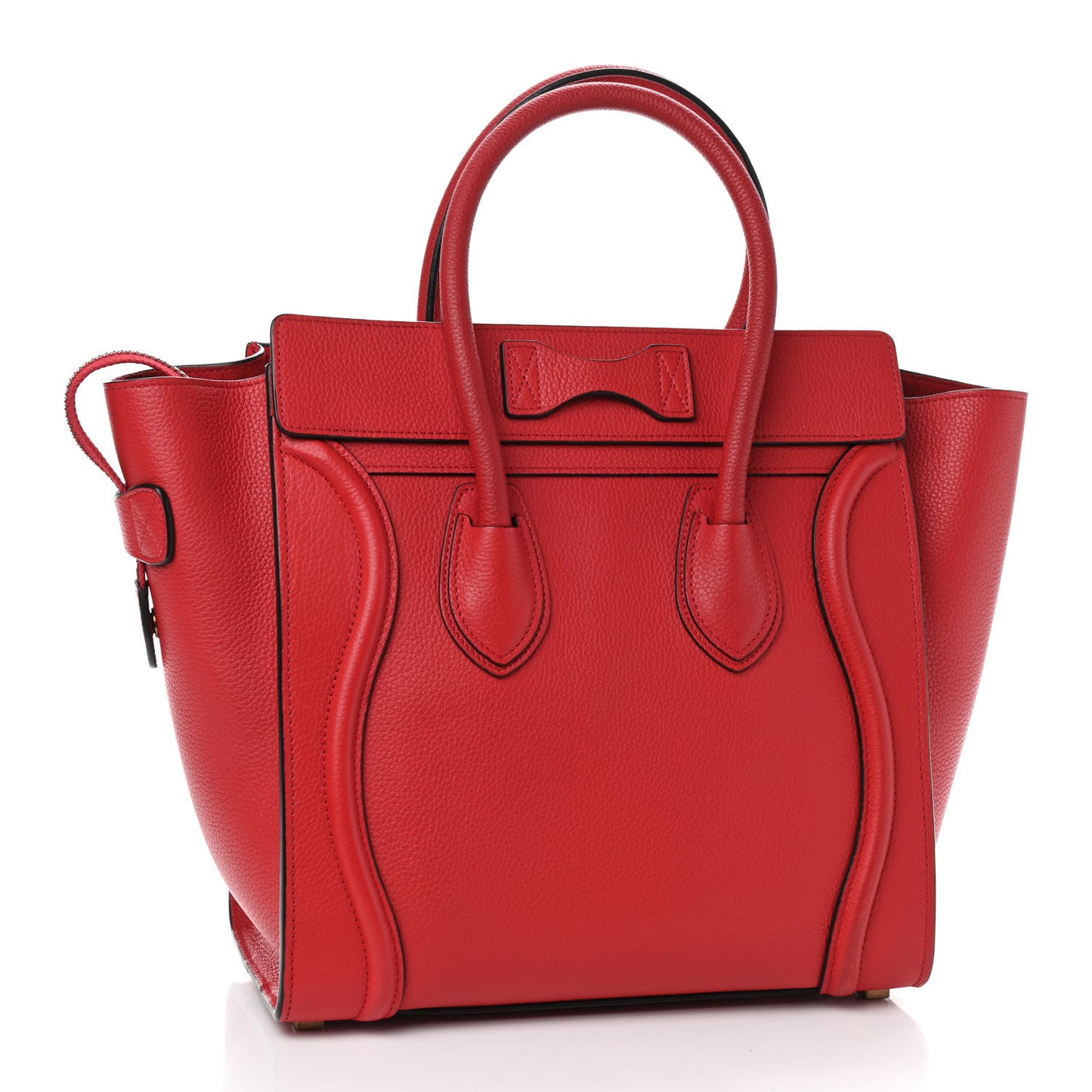Drummed Calfskin Micro Luggage Coquelicot