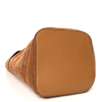 Loewe Suede Calfskin Large Pebble Bucket Bag Tobacco 4 of 11