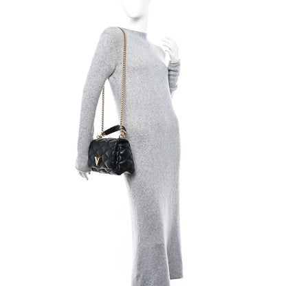 Louis Vuitton Lambskin Malletage Top Handle GO-14 MM Black 2 of 10