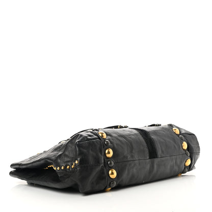 Gucci Calfskin Suede Fringe Large Babouska Tote Black 4 of 10