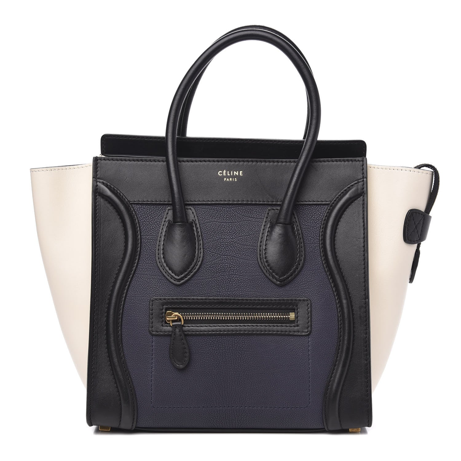 Celine Textured Calfskin Micro Tri-Color Luggage Navy Blue 1 of 11