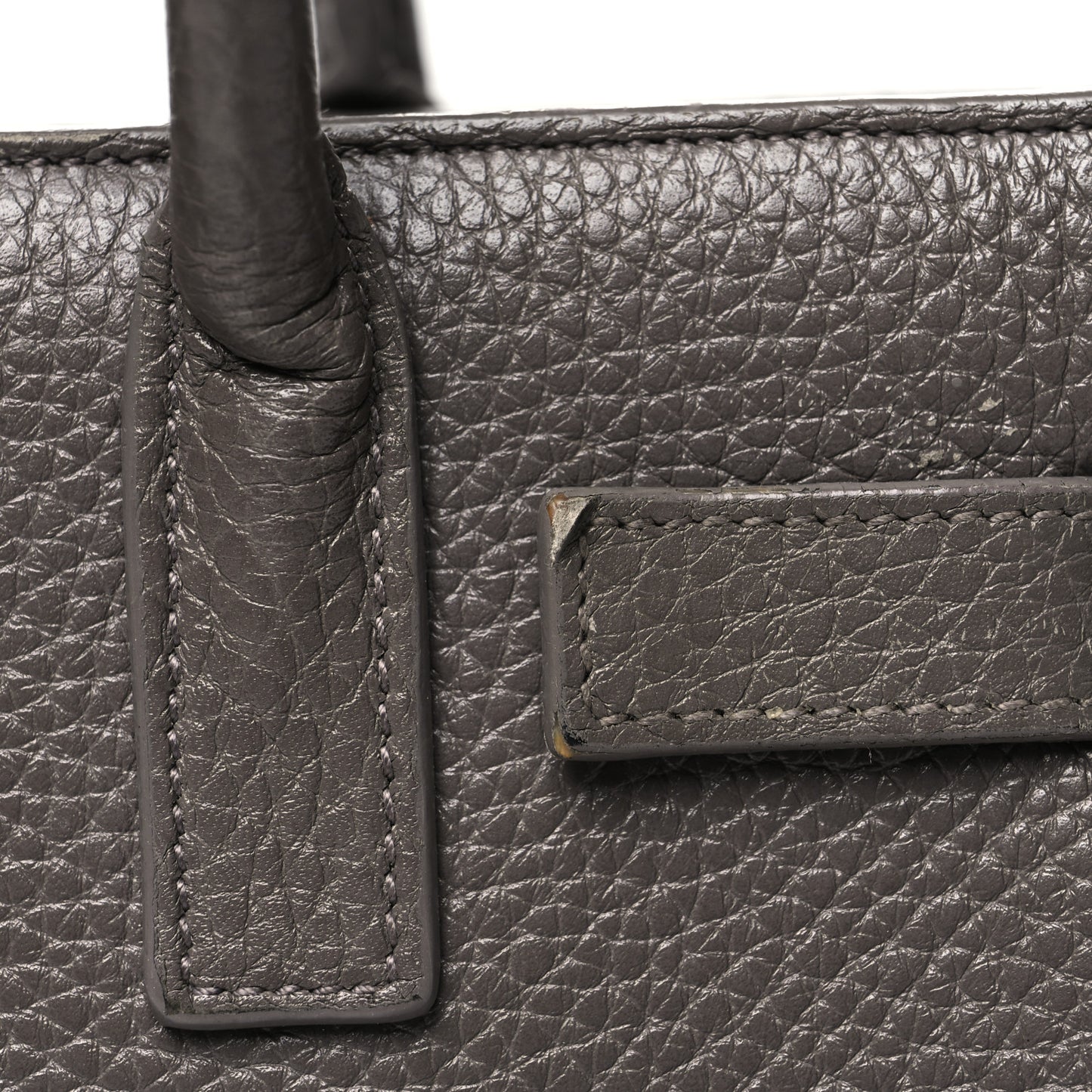 Grained Calfskin Nano Sac De Jour Fog
