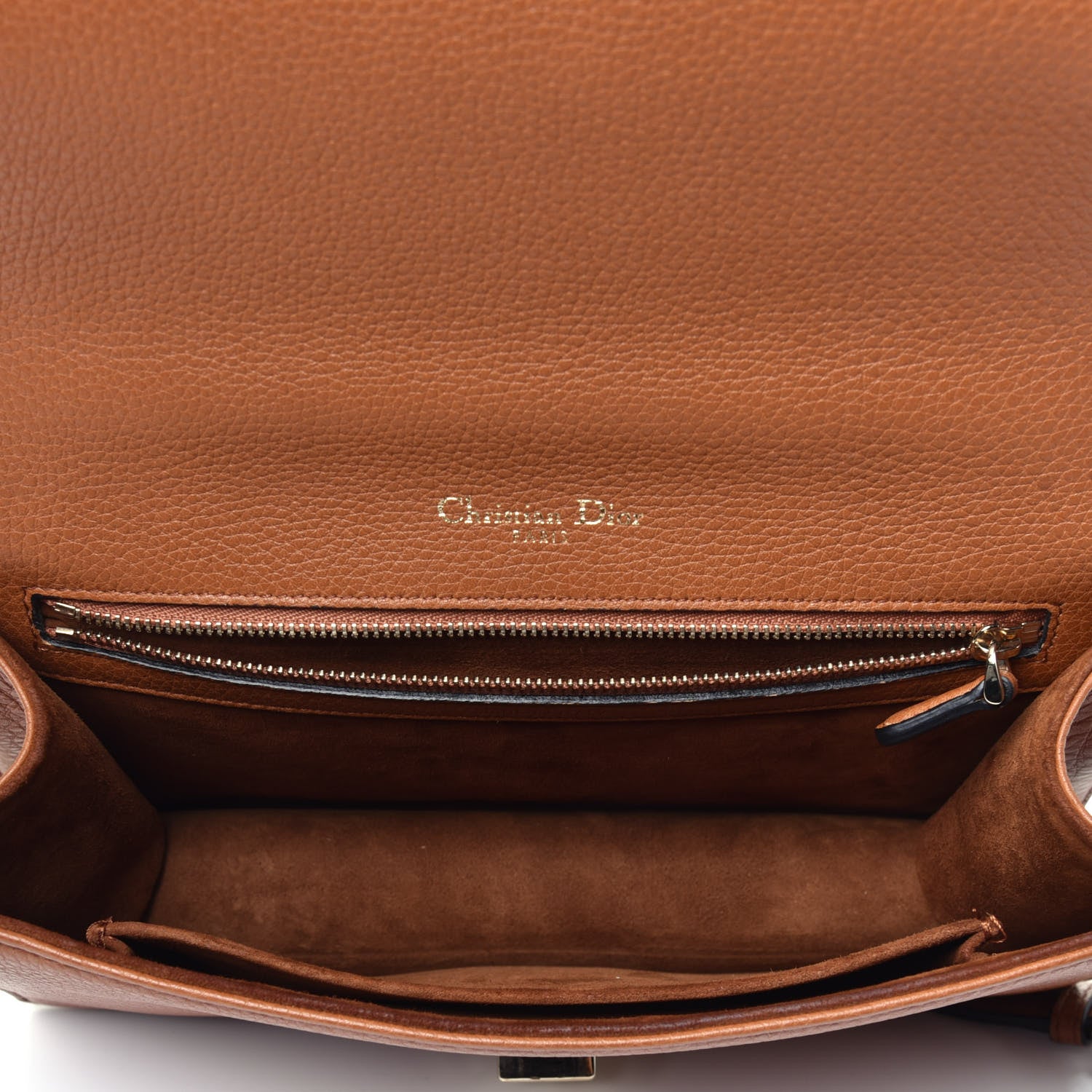 Christian Dior Grained Calfskin Medium Diorama Flap Bag Brown 5 of 9