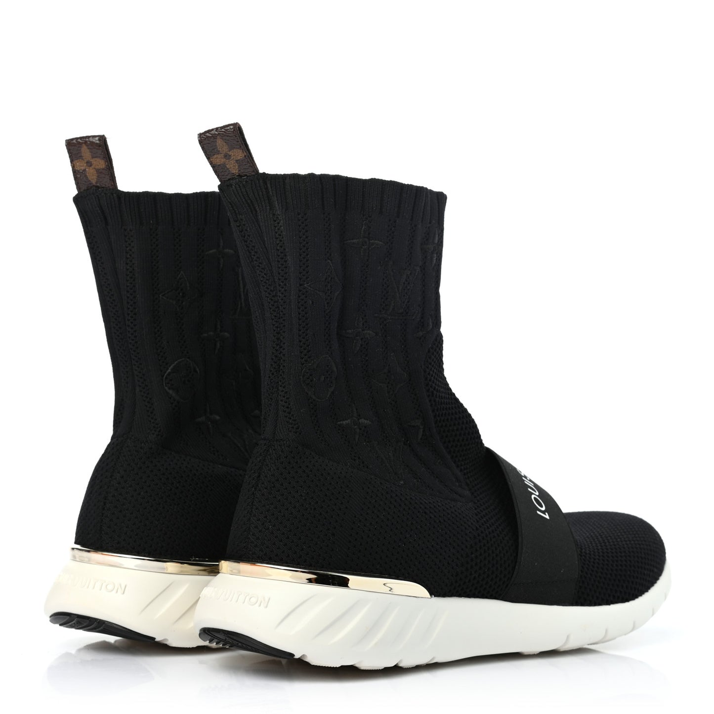 Monogram Stretch Fabric Aftergame Sneaker Boots 40 Black