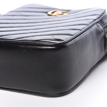 Gucci Azalea Calfskin Matelasse Diagonal Tall GG Marmont Crossbody Bag Black 10 of 11
