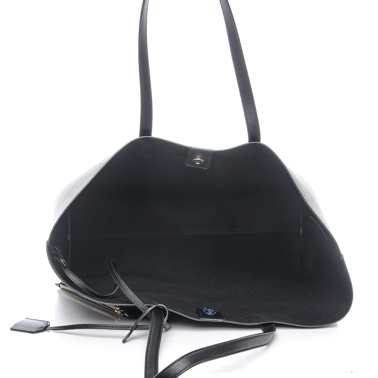 Calfskin Large Shopping Tote Black