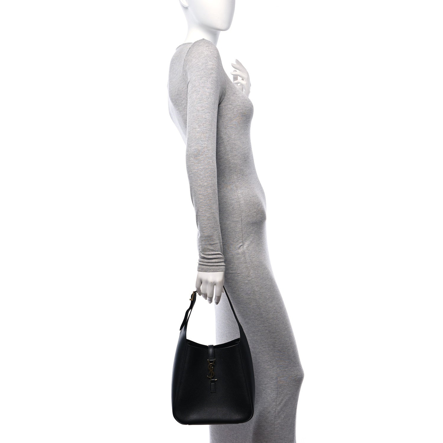 Saint Laurent Smooth Calfskin Small Le 5 A 7 Soft Hobo Black 2 of 12