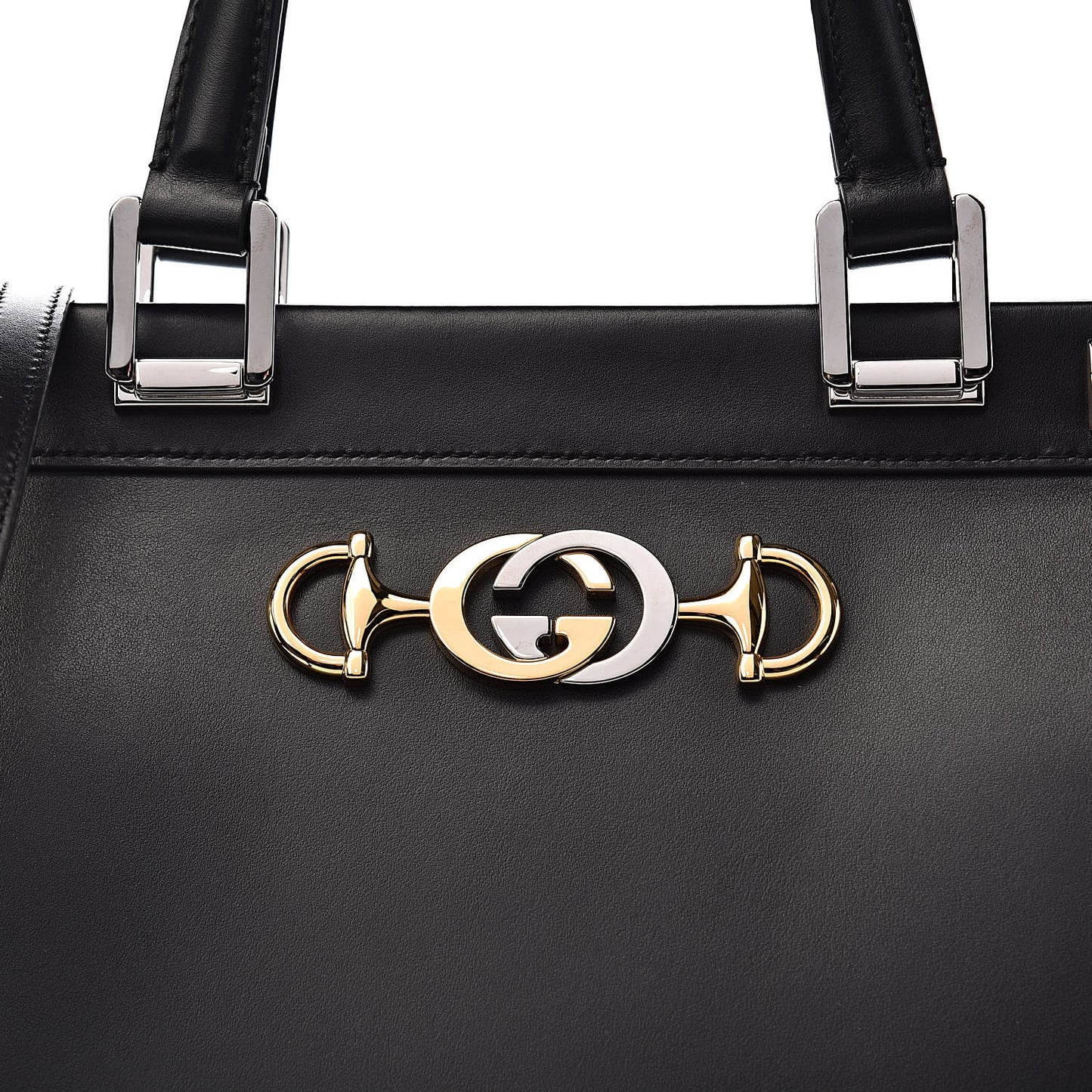 Smooth Calfskin Medium Zumi Top Handle Bag Black