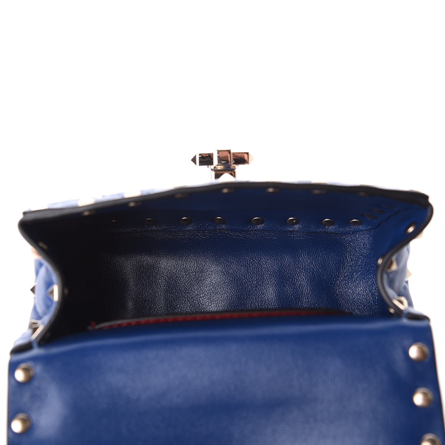 Nappa Micro Rockstud Spike Shoulder Bag Blue