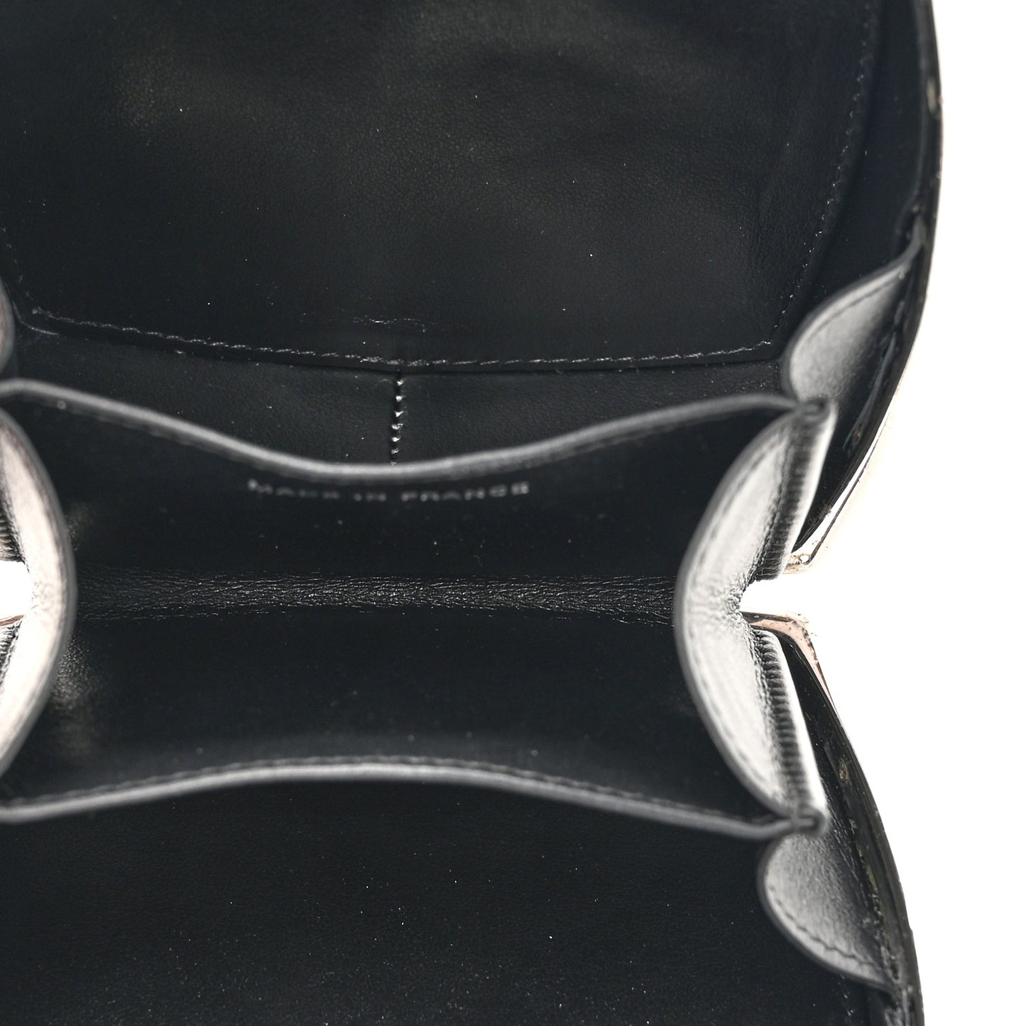 Patent Goatskin Make-Up Box Clutch With Chain  Black