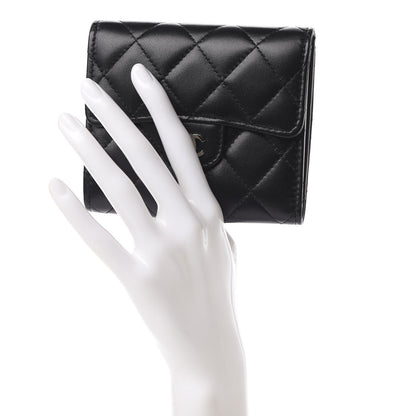 Chanel Lambskin Quilted Compact Flap Wallet Black 2 of 11
