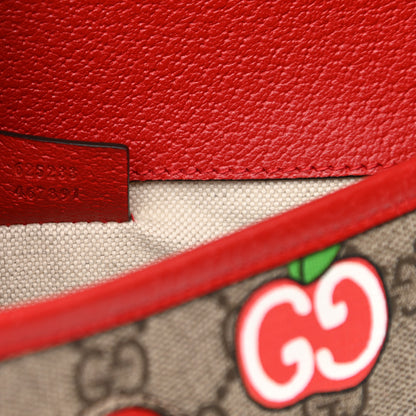 Gucci GG Supreme Monogram Apple Interlocking G Belt Bag Beige Multicolor Lobster Red 7 of 11