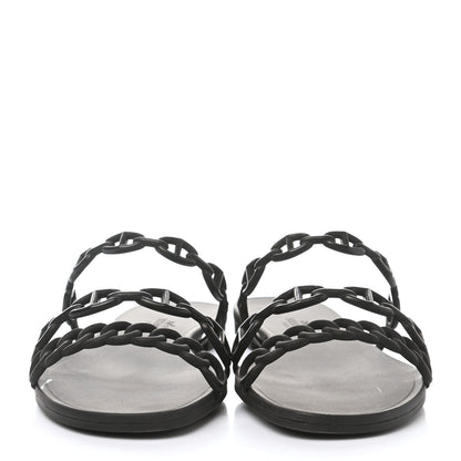 Hermes TPU Rivage Sandals 37 Black 2 of 8
