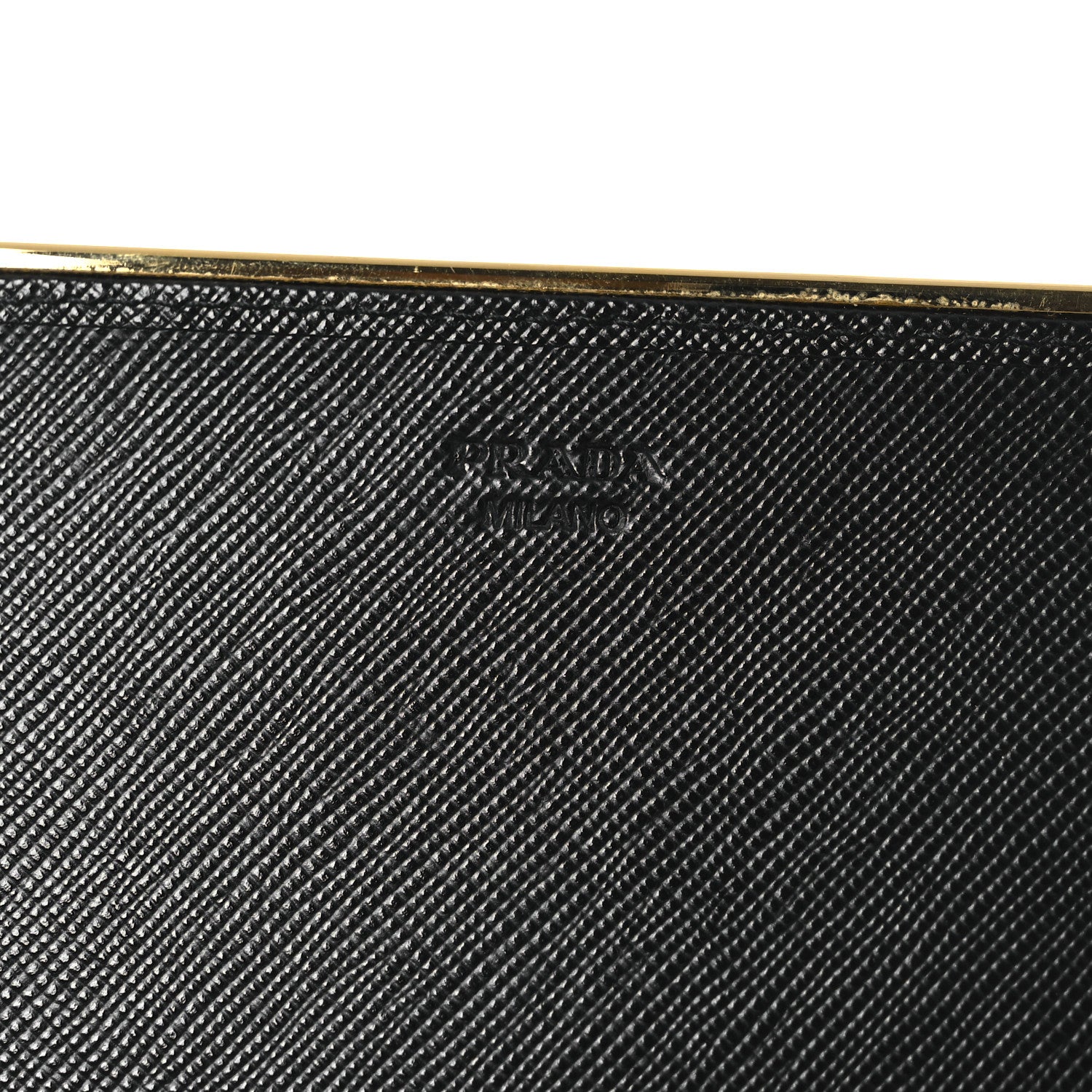 Prada Saffiano Metal Bar Flap Wallet Black 6 of 9