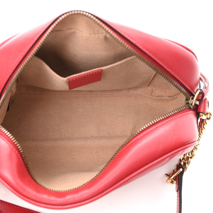 Gucci Calfskin Matelasse Small GG Marmont Chain Shoulder Bag Hibiscus Red 5 of 10