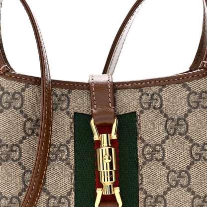 Gucci GG Supreme Monogram Azalea Calfskin Web Mini Jackie 1961 Hobo Beige Ebony Brown Sugar 8 of 11