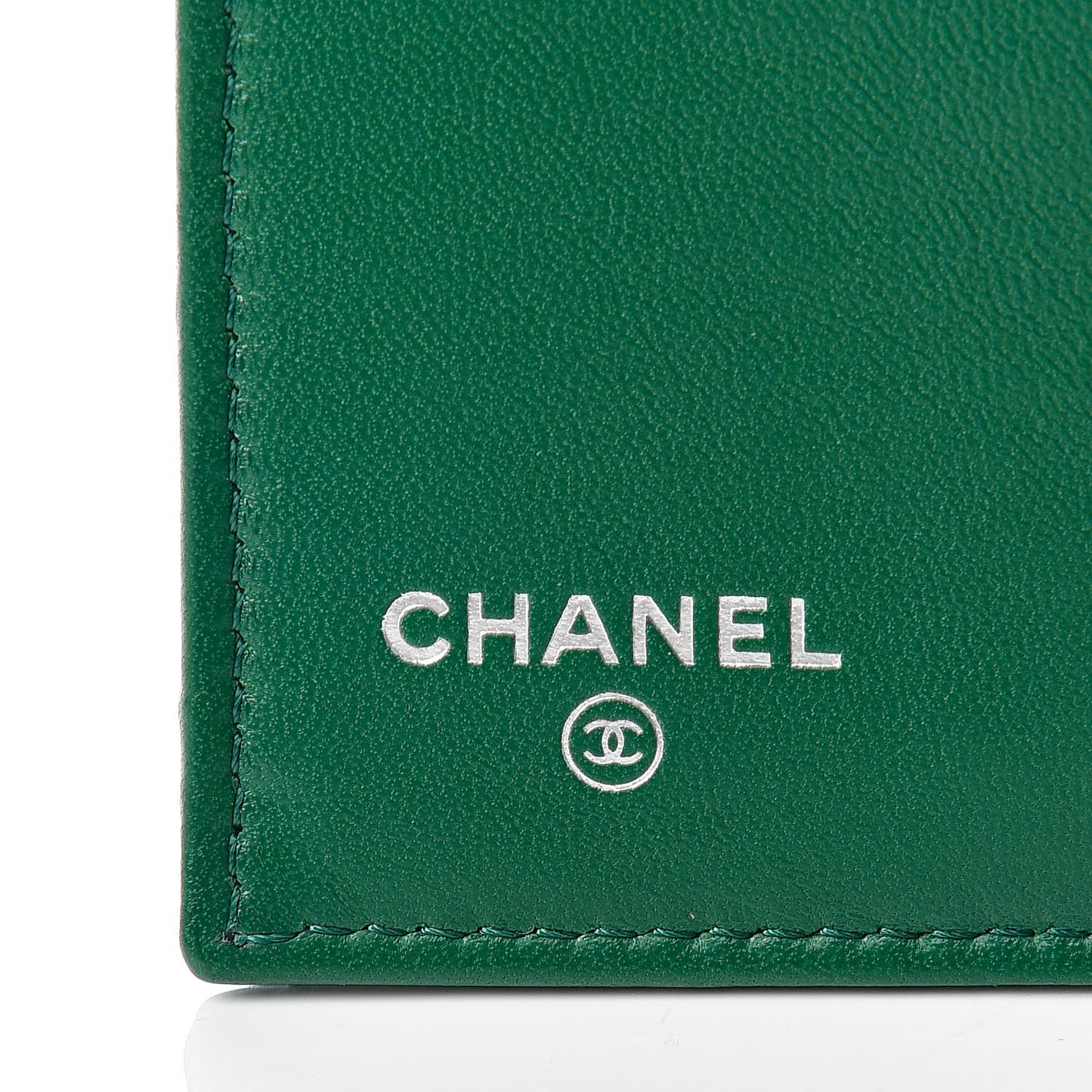 Lambskin Quilted Small Compact Wallet Green