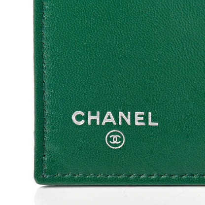 Chanel Lambskin Quilted Small Compact Wallet Green 6 of 10