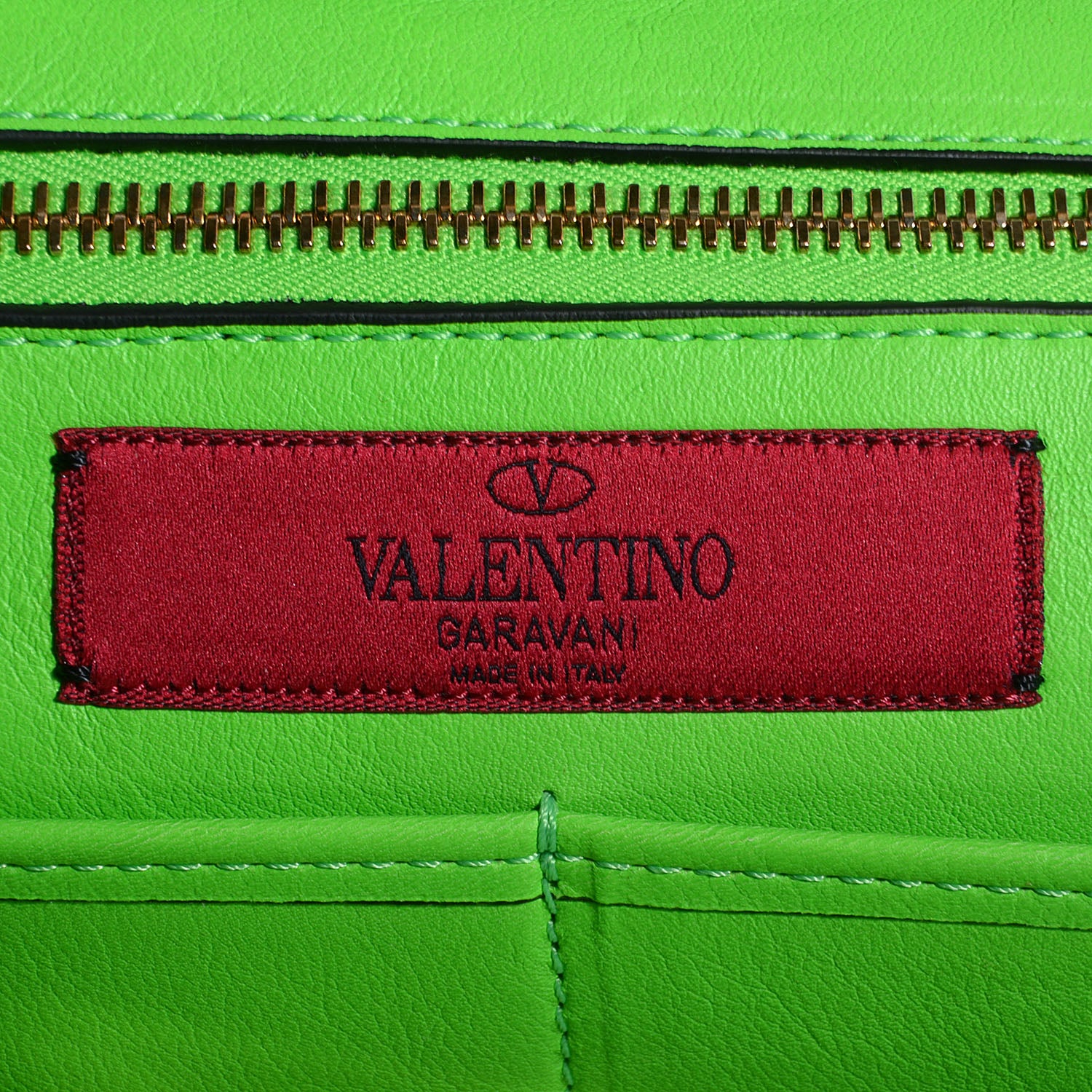 Valentino Garavani Vitello Medium Rockstud Tote Green Fluo 6 of 8