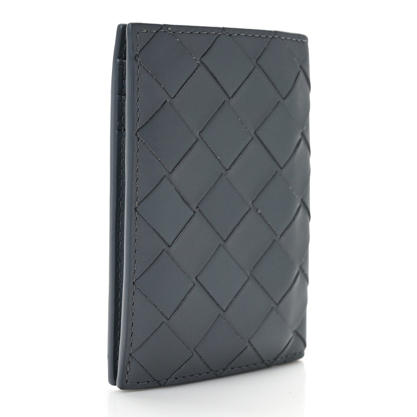 Nappa Maxi Intrecciato Bi-Fold Card Holder Thunder