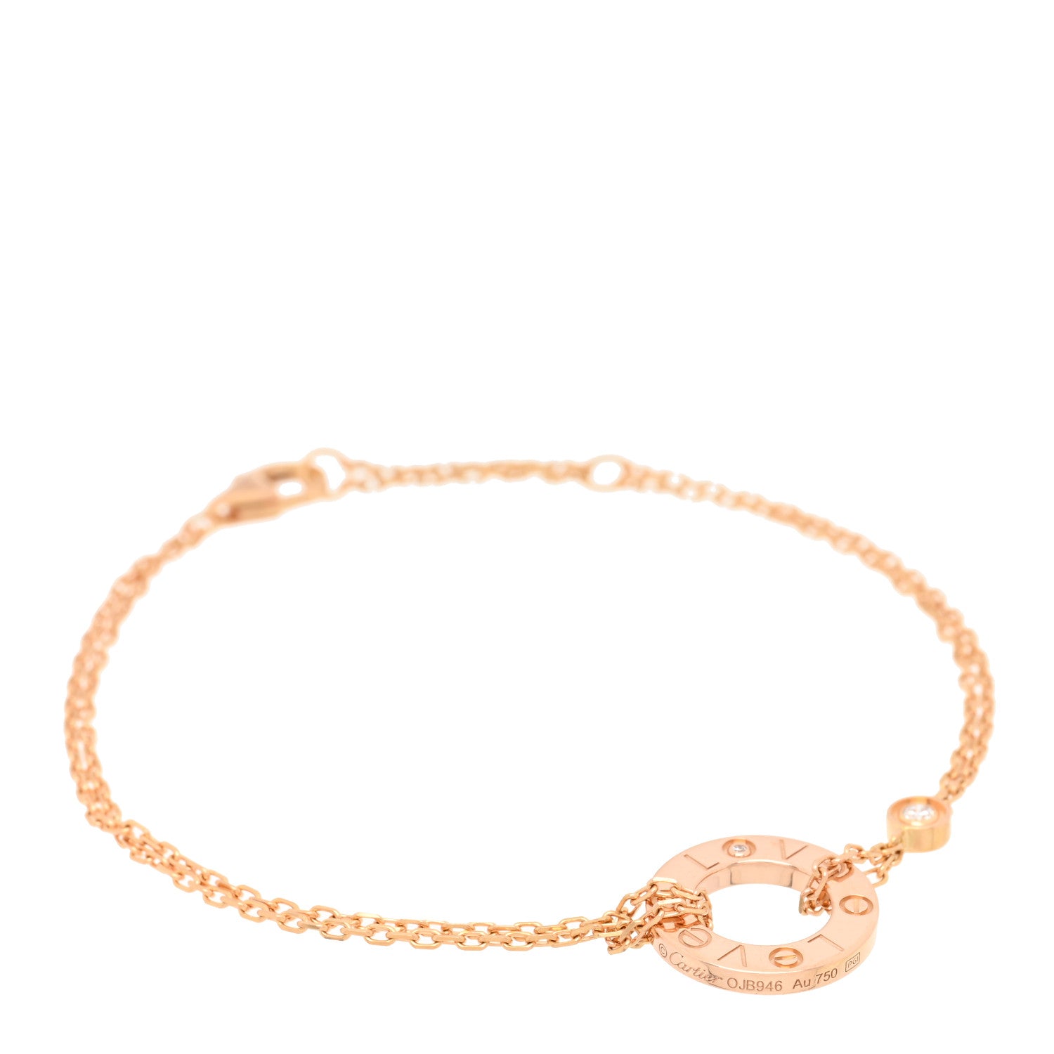Cartier 18K Pink Gold Diamond LOVE Bracelet 1 of 4