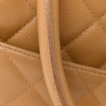 Chanel Caviar Quilted Large Bowler Bag Beige 17 of 21