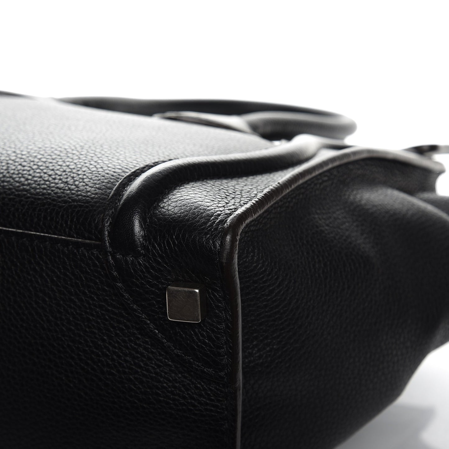 Drummed Calfskin Micro Luggage Black