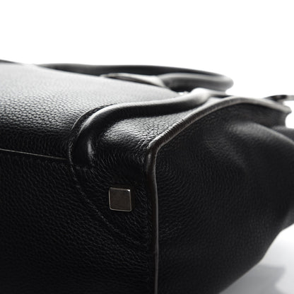 Celine Drummed Calfskin Micro Luggage Black 10 of 11