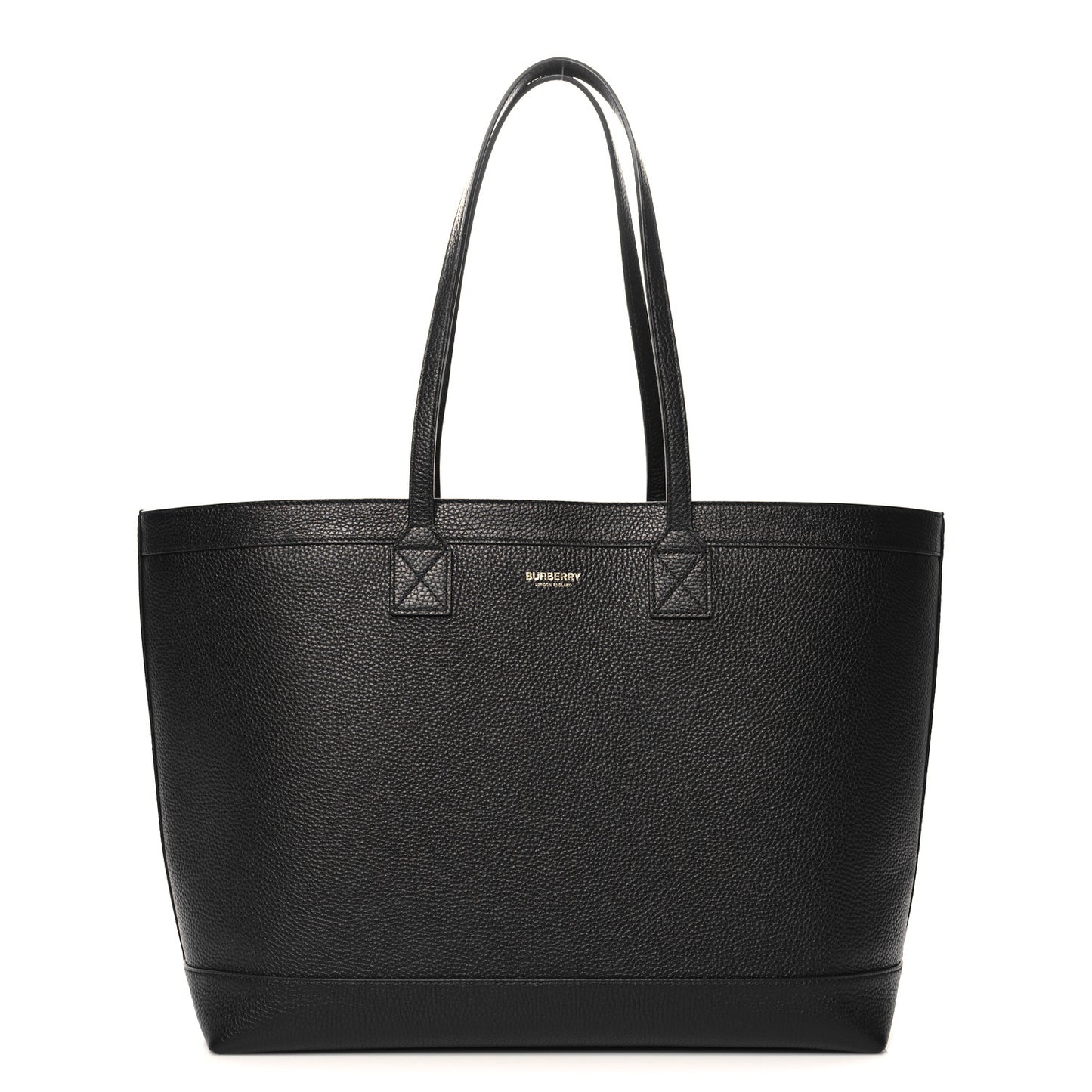 Grainy Calfskin Medium London Tote Bag Black
