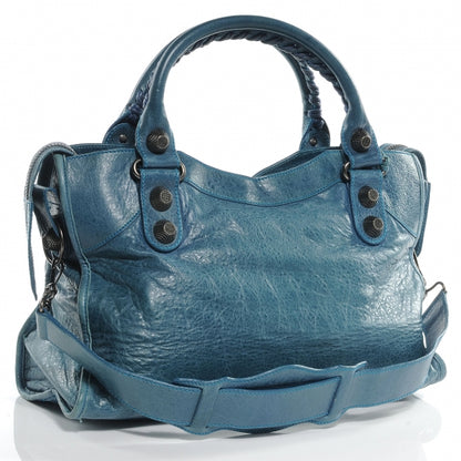 Balenciaga Chevre Giant 21 Gunmetal Hardware City Neiman Marcus LE Bleu 3 of 7