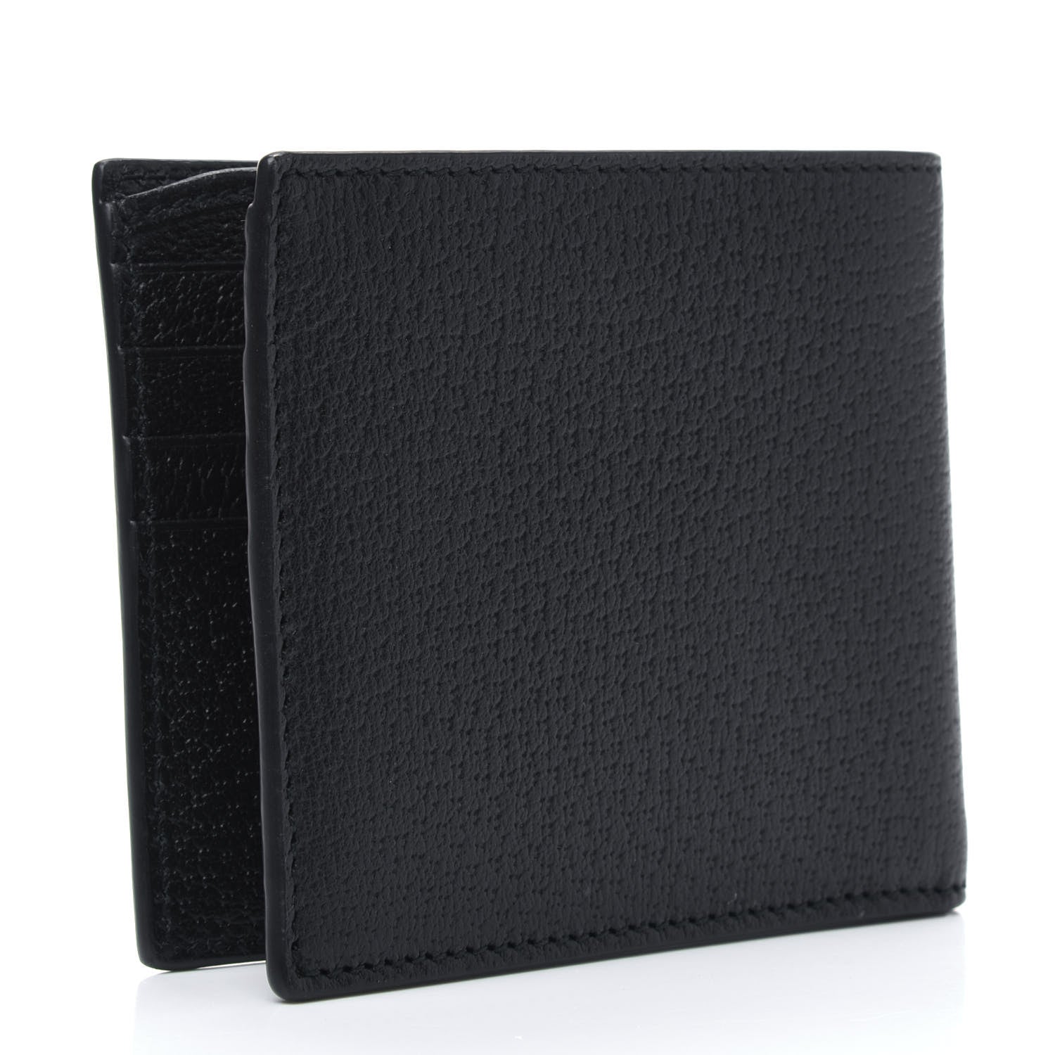 Gucci Calfskin Boar Effect Web Bi-Fold Wallet Black 3 of 7