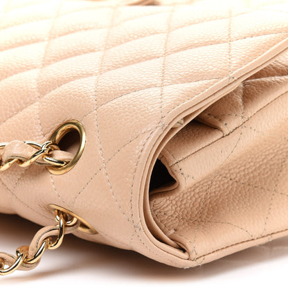 Chanel Caviar Quilted Medium Double Flap Beige 11 of 14