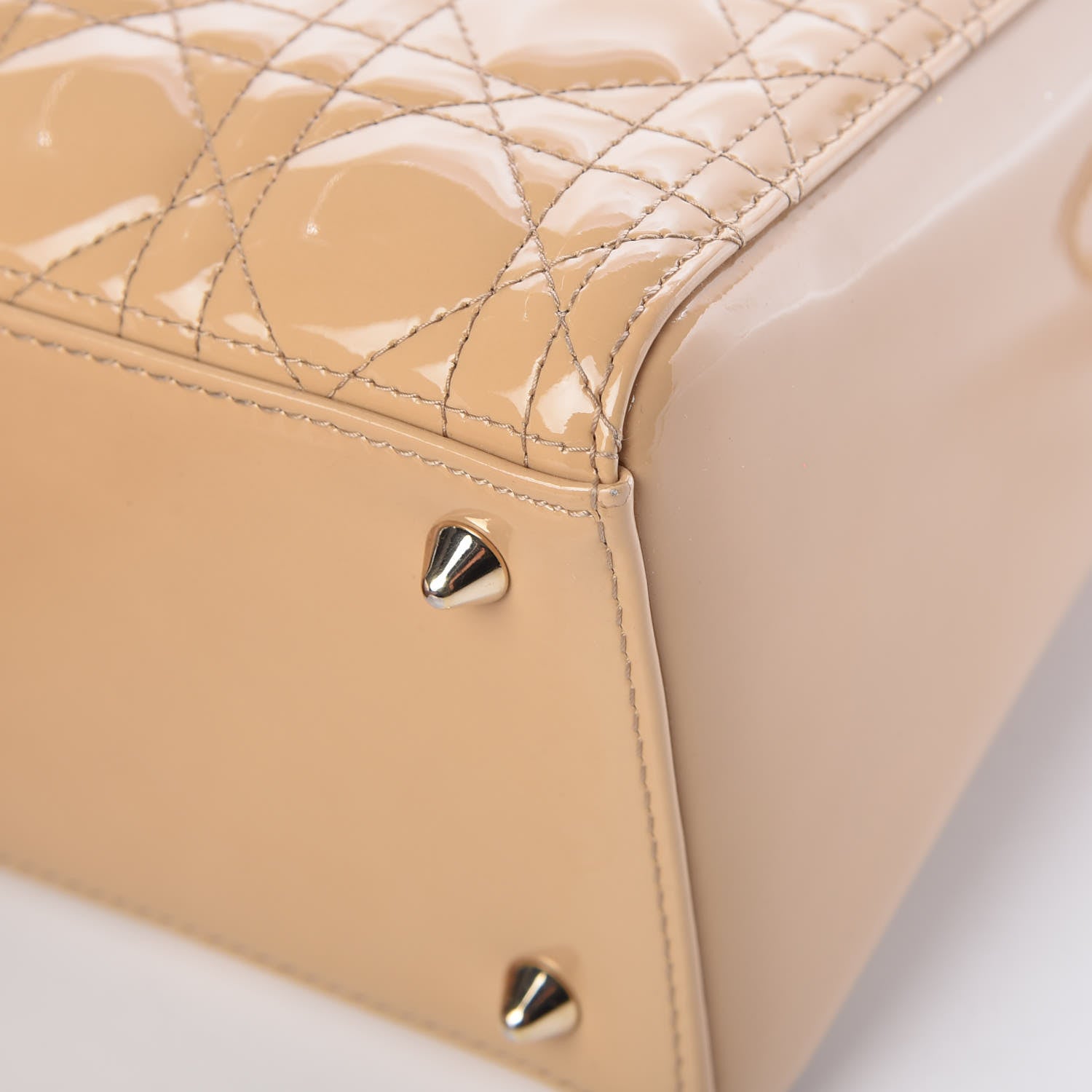 Christian Dior Patent Cannage Medium Lady Dior Beige 10 of 12