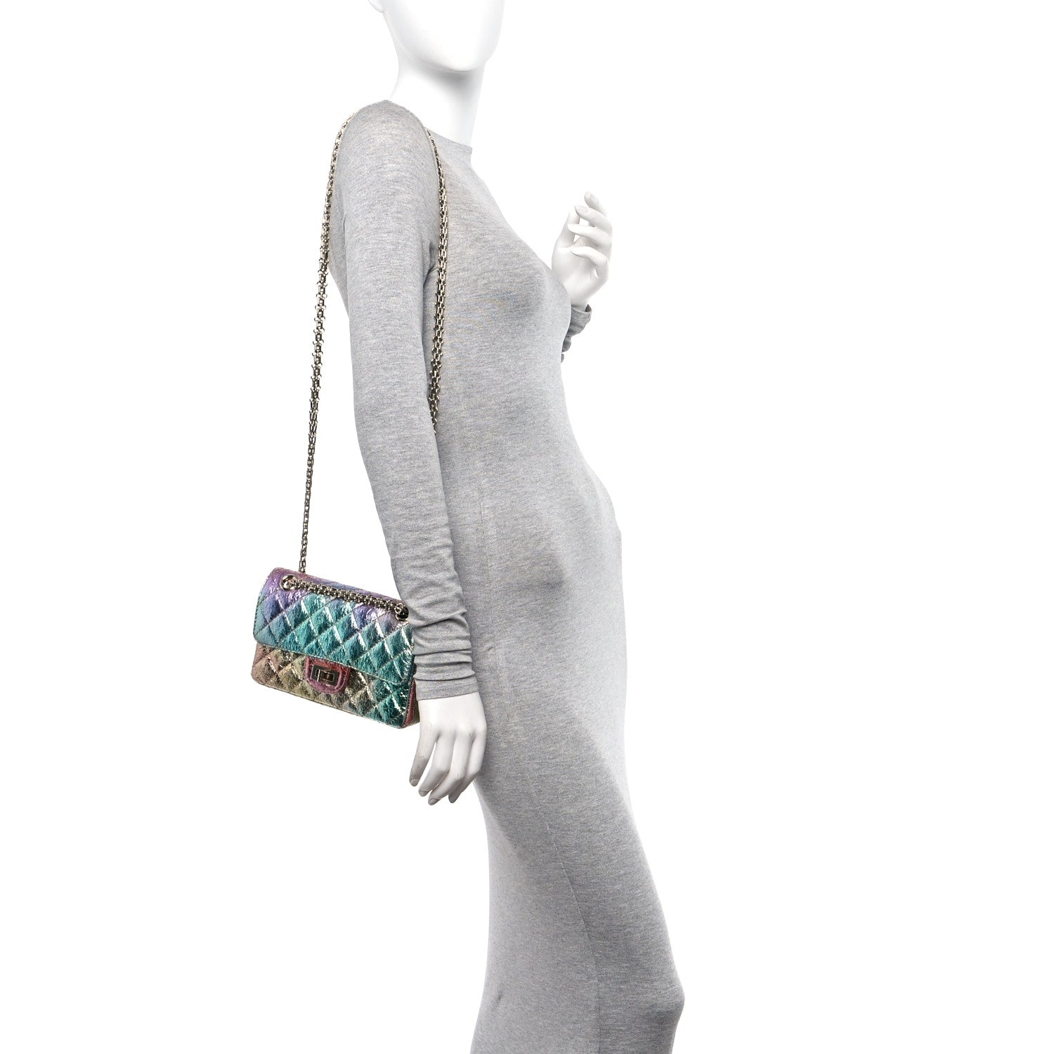 Chanel Metallic Goatskin Quilted Mini 2.55 Reissue Flap Multicolor 2 of 11