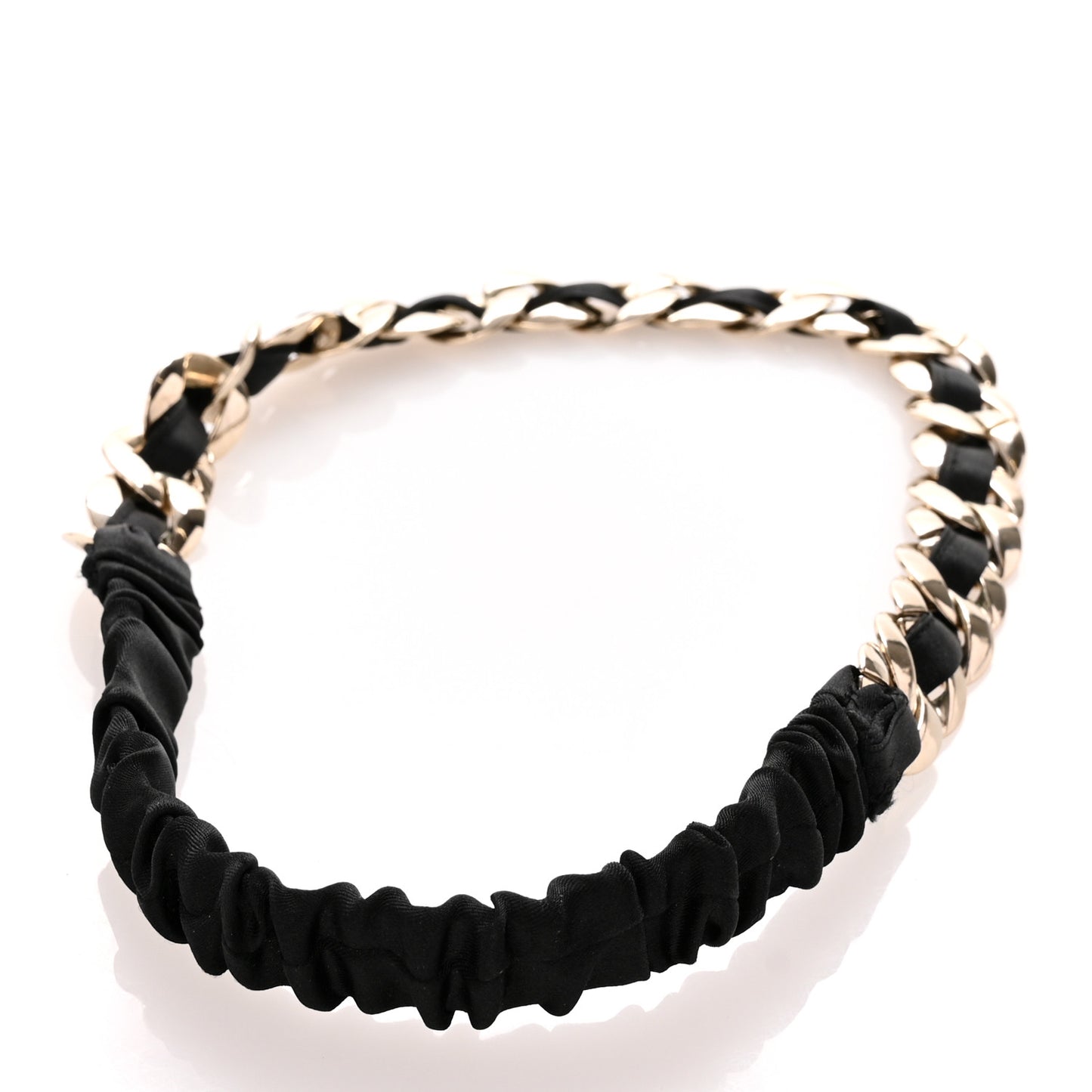 Satin Chain Headband Black Gold