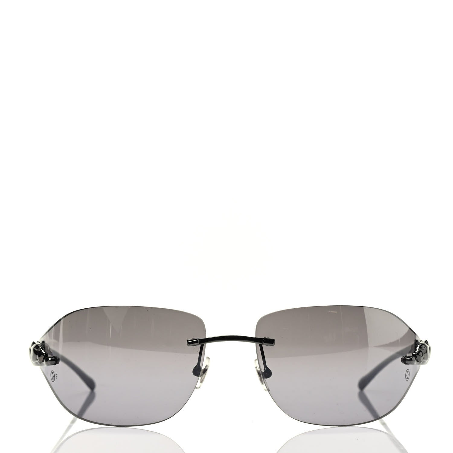 Cartier Panthere De Cartier Rimless Sunglasses Black 2 of 7
